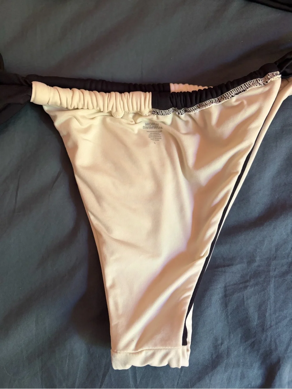 Monday Swimwear Tamarina Top/ Malta bottom black/ivory (size large)